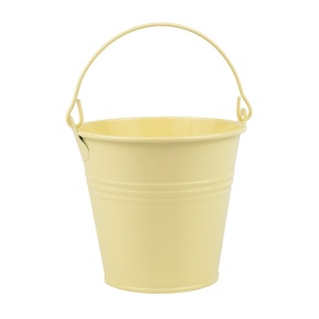 Кашпо Три Линии Ведерко с ручкой (металл), D13,5xH11,5см, желтый в интернет-магазине флористических аксессуаров Азалия Декор
