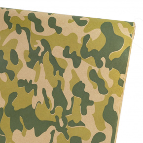 Бумага упаковочная крафт Камуфляж 60гр, 70 см 10 м, 0,420 кг, хаки в интернет-магазине флористических аксессуаров Азалия Декор