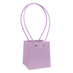 Пакет для цветов водостойкий (крафт), 11,5х10,5х13см (в уп. 10шт.), сиреневый в интернет-магазине флористических аксессуаров Азалия Декор