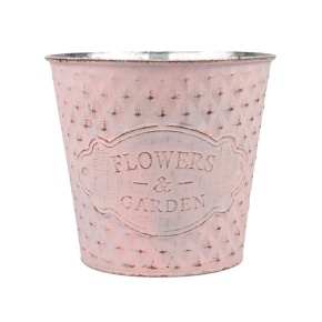 Кашпо (металл), D13xH12см, розовый в интернет-магазине флористических аксессуаров Азалия Декор