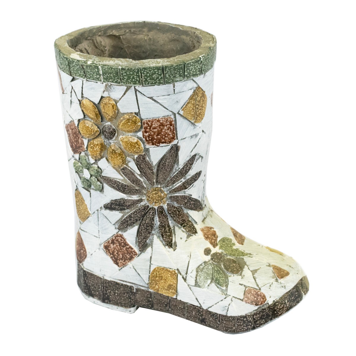 Кашпо Сапог (керамика), H33x29х15см, серый в интернет-магазине флористических аксессуаров Азалия Декор