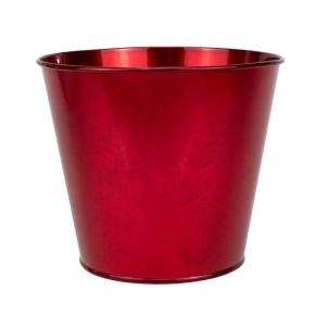 Кашпо (металл), D13,5xH11,5см, красный в интернет-магазине флористических аксессуаров Азалия Декор
