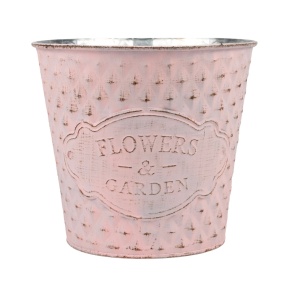 Кашпо (металл), D15xH14см, розовый в интернет-магазине флористических аксессуаров Азалия Декор