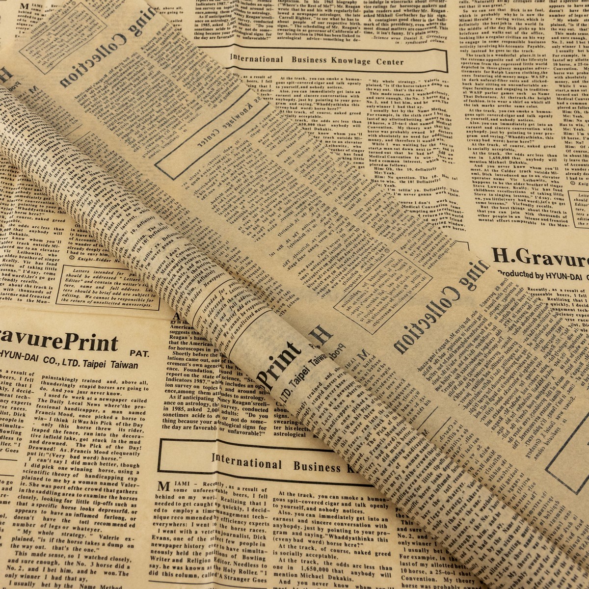 Бумага тишью Газета 20г/м2, 10 листов, 50х70см, натуральный в интернет-магазине флористических аксессуаров Азалия Декор