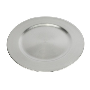 Поднос (пластик), D33см, серебряный в интернет-магазине флористических аксессуаров Азалия Декор