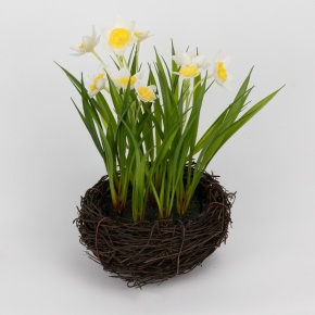 Нарциссы в кашпо, 12х12х27см, белый в интернет-магазине флористических аксессуаров Азалия Декор