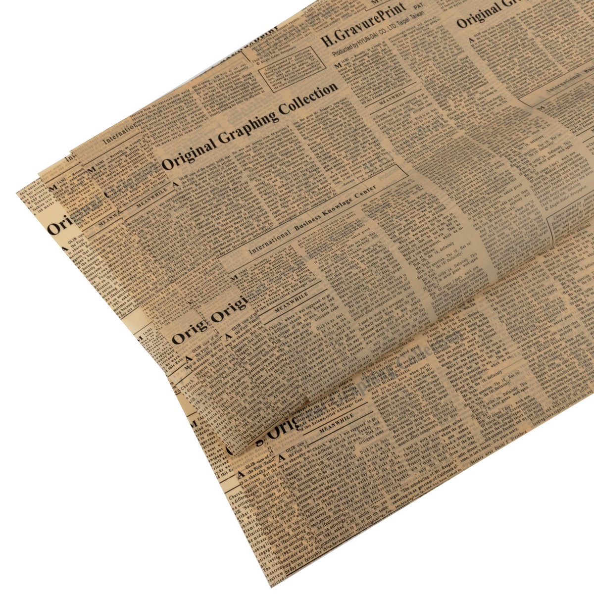 Пленка Газета 50мкр, 20 листов, 58х58см, натуральный в интернет-магазине флористических аксессуаров Азалия Декор