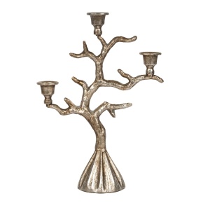 Подсвечник для 3 свечей (металл), 25x10xH35см, серебряный в интернет-магазине флористических аксессуаров Азалия Декор