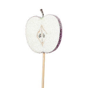 Яблочный ломтик засахаренный на вставке, 6х50см, темно-красный в интернет-магазине флористических аксессуаров Азалия Декор