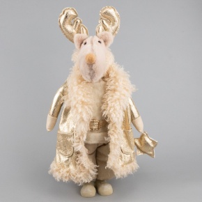 Сувенир Лось Мальчик, Н48х28х21см, шампань в интернет-магазине флористических аксессуаров Азалия Декор