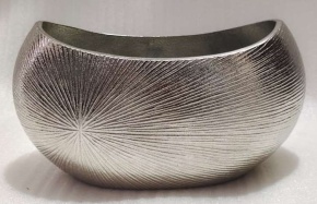 Кашпо (металл), 25x10xH13см, серебряный в интернет-магазине флористических аксессуаров Азалия Декор