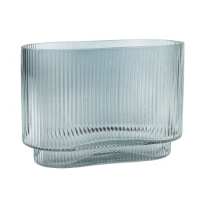 Ваза (стекло), 18х9хH13см, голубой в интернет-магазине флористических аксессуаров Азалия Декор