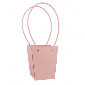 Пакет для цветов водостойкий (крафт), 13х9,5х15,5см (в уп. 10шт.), розовый в интернет-магазине флористических аксессуаров Азалия Декор