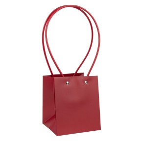 Пакет для цветов водостойкий (крафт), 13х12,5х15см (в уп. 10шт.), красный в интернет-магазине флористических аксессуаров Азалия Декор