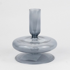 Подсвечник (стекло), D8,5xH12см, серый в интернет-магазине флористических аксессуаров Азалия Декор