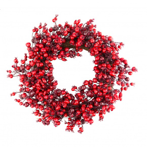 Венок с ягодами, D56см, красный в интернет-магазине флористических аксессуаров Азалия Декор