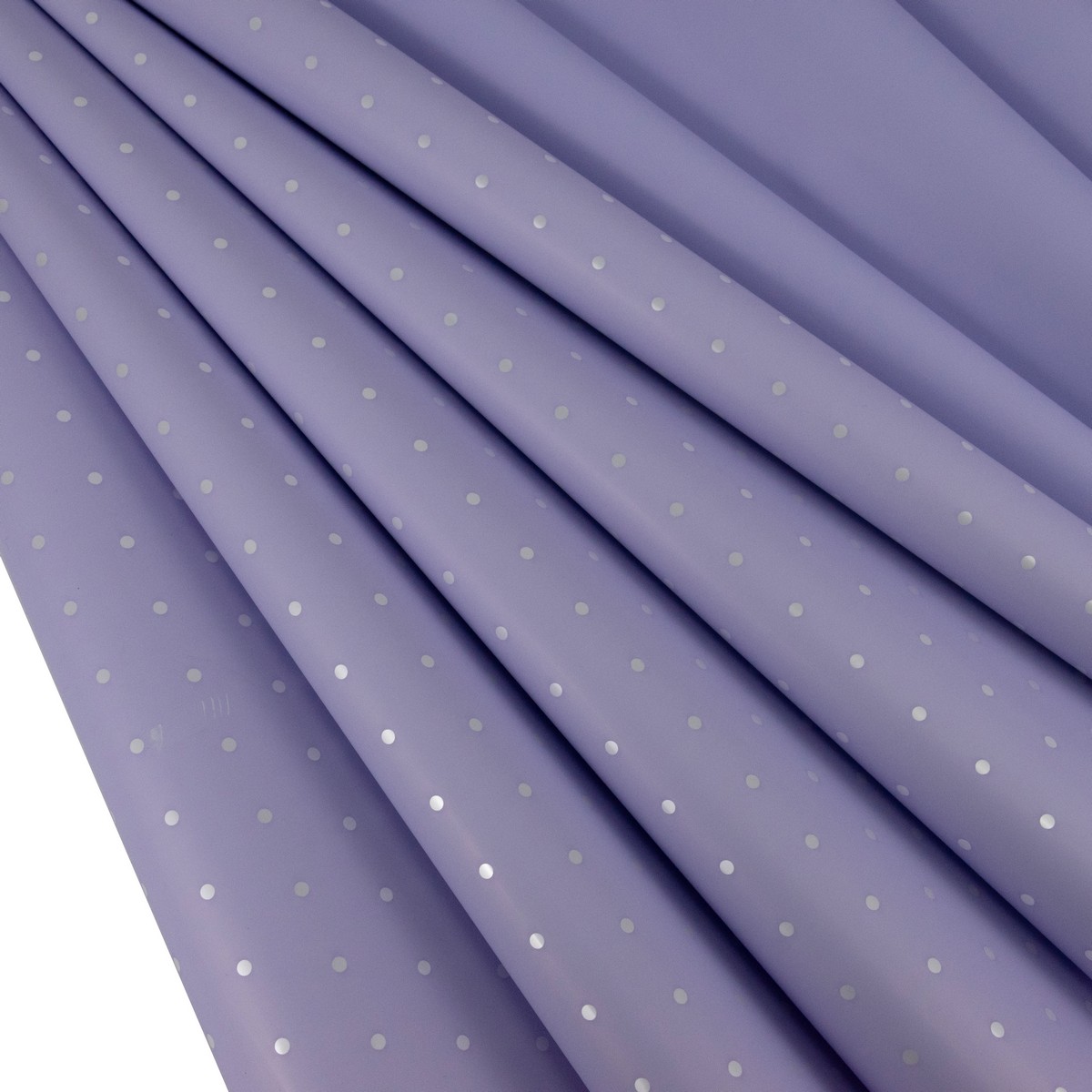 Пленка Горошек 65мкр, 58 см 10 м, сиреневый в интернет-магазине флористических аксессуаров Азалия Декор
