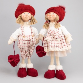 Сувенир Мальчик/Девочка, H49х21х16см, в асс., красный в интернет-магазине флористических аксессуаров Азалия Декор