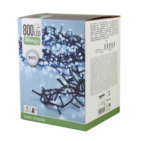 Гирлянда светодиодная 16м, 800 ламп, белый свет, шнур 3м, зел. в интернет-магазине флористических аксессуаров Азалия Декор
