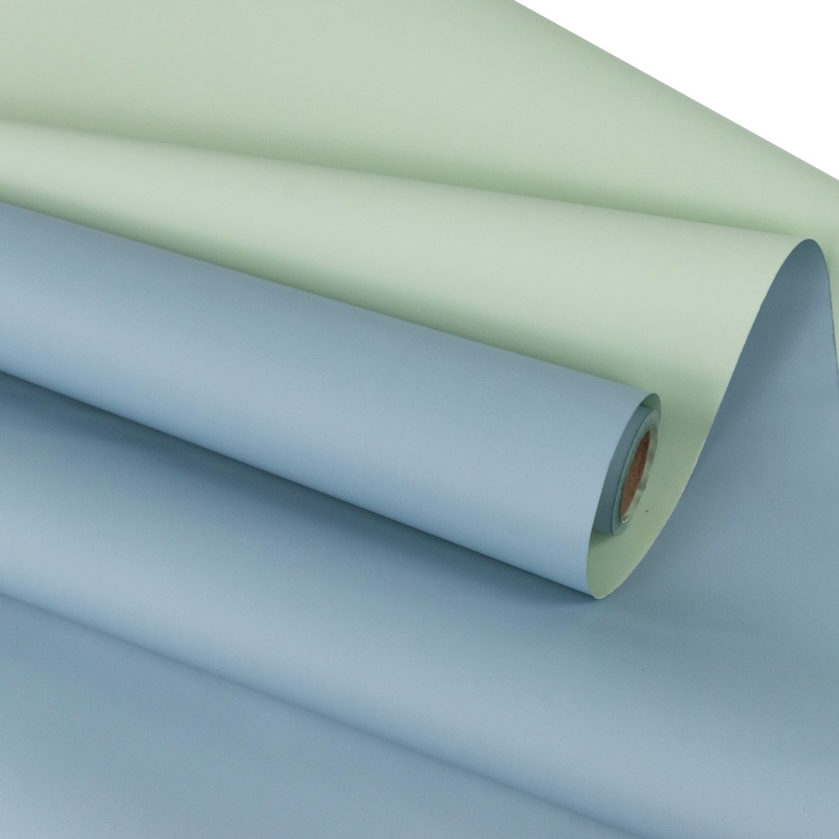 Пленка матовая двусторонняя 65мкр, 58 см 10 м, светло-зеленый/голубой в интернет-магазине флористических аксессуаров Азалия Декор