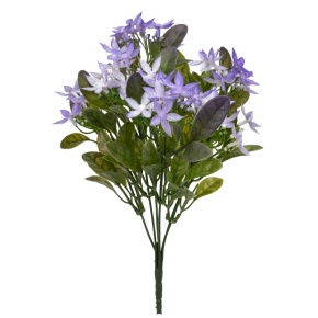 Зелень с цветами на вставке, 32см, зеленый/сиреневый в интернет-магазине флористических аксессуаров Азалия Декор