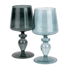 Подсвечник на ножке (стекло), H21хD11,5см, цв. в асс. в интернет-магазине флористических аксессуаров Азалия Декор