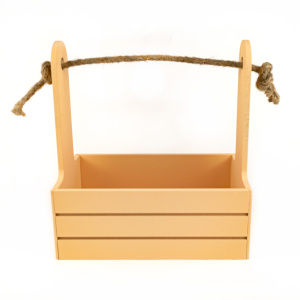 Корзина (дерево), 21х12х23см, персиковый в интернет-магазине флористических аксессуаров Азалия Декор