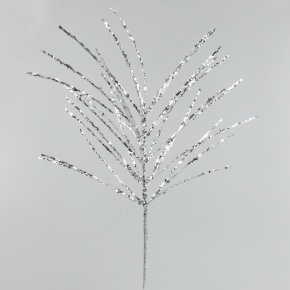 Ветка декоративная с глиттером, 73см, серебряный в интернет-магазине флористических аксессуаров Азалия Декор