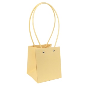 Пакет для цветов водостойкий (крафт), 13х12,5х15см (в уп. 10шт.), светло-желтый в интернет-магазине флористических аксессуаров Азалия Декор