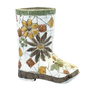 Кашпо Сапог (керамика), H33x29х15см, серый в интернет-магазине флористических аксессуаров Азалия Декор