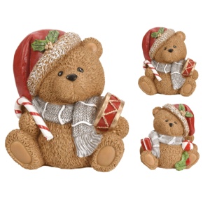 Сувенир Медвежонок сидящий (полистоун), 14,5х13,5х9,5см, в асс., коричневый в интернет-магазине флористических аксессуаров Азалия Декор