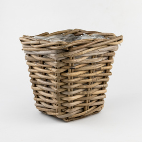 Кашпо плетеное (ротанг), 18x18xH18см, натуральный в интернет-магазине флористических аксессуаров Азалия Декор
