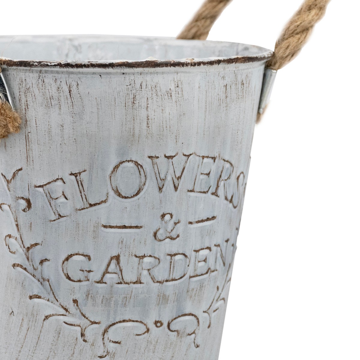 Кашпо с ручками (металл), D13xH12см, белый в интернет-магазине флористических аксессуаров Азалия Декор