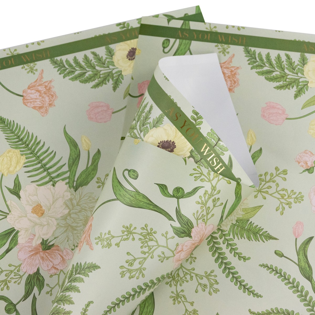 Бумага для цветов Цветы 105гр/м2, 10 листов, 38х52см, зеленый в интернет-магазине флористических аксессуаров Азалия Декор