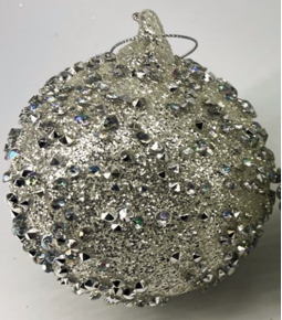 Украшение Шар (стекло), D8см, белый в интернет-магазине флористических аксессуаров Азалия Декор