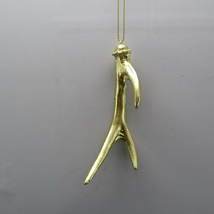 Украшение подвесное Рога (полирезин), 12см, золотой в интернет-магазине флористических аксессуаров Азалия Декор