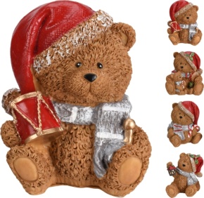 Сувенир Медвежонок сидящий (полистоун), 10х10х8,5см, в асс., коричневый в интернет-магазине флористических аксессуаров Азалия Декор