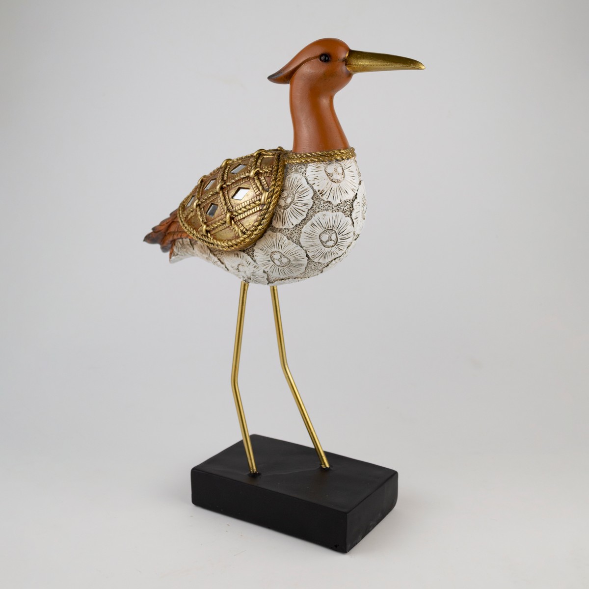 Сувенир Цапля (полирезин), Н33х23х9см, коричневый в интернет-магазине флористических аксессуаров Азалия Декор