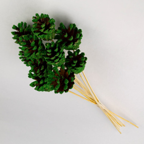 Набор шишек сосновых на вставке 10шт., 5x30см, зеленый в интернет-магазине флористических аксессуаров Азалия Декор