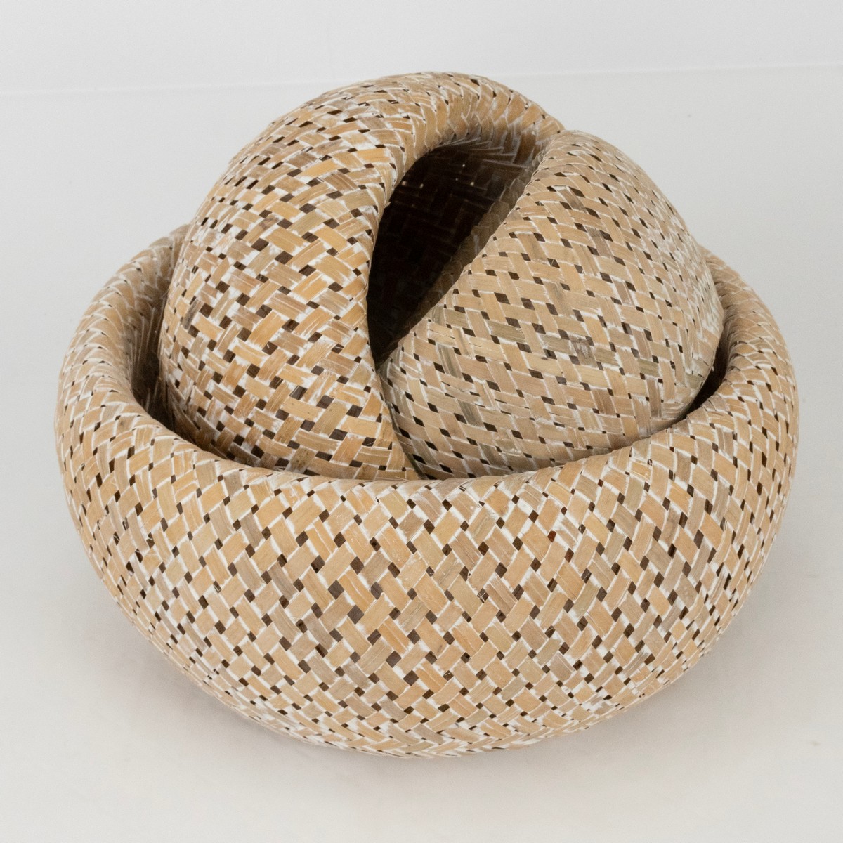 Набор кашпо плетеных 3шт. (бамбук),  D25xH12см, отбеленный в интернет-магазине флористических аксессуаров Азалия Декор