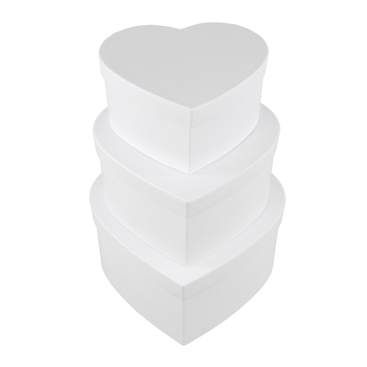 Набор коробок Сердце 3шт. (картон), 28,3x25,8xH13,5см, белый в интернет-магазине флористических аксессуаров Азалия Декор