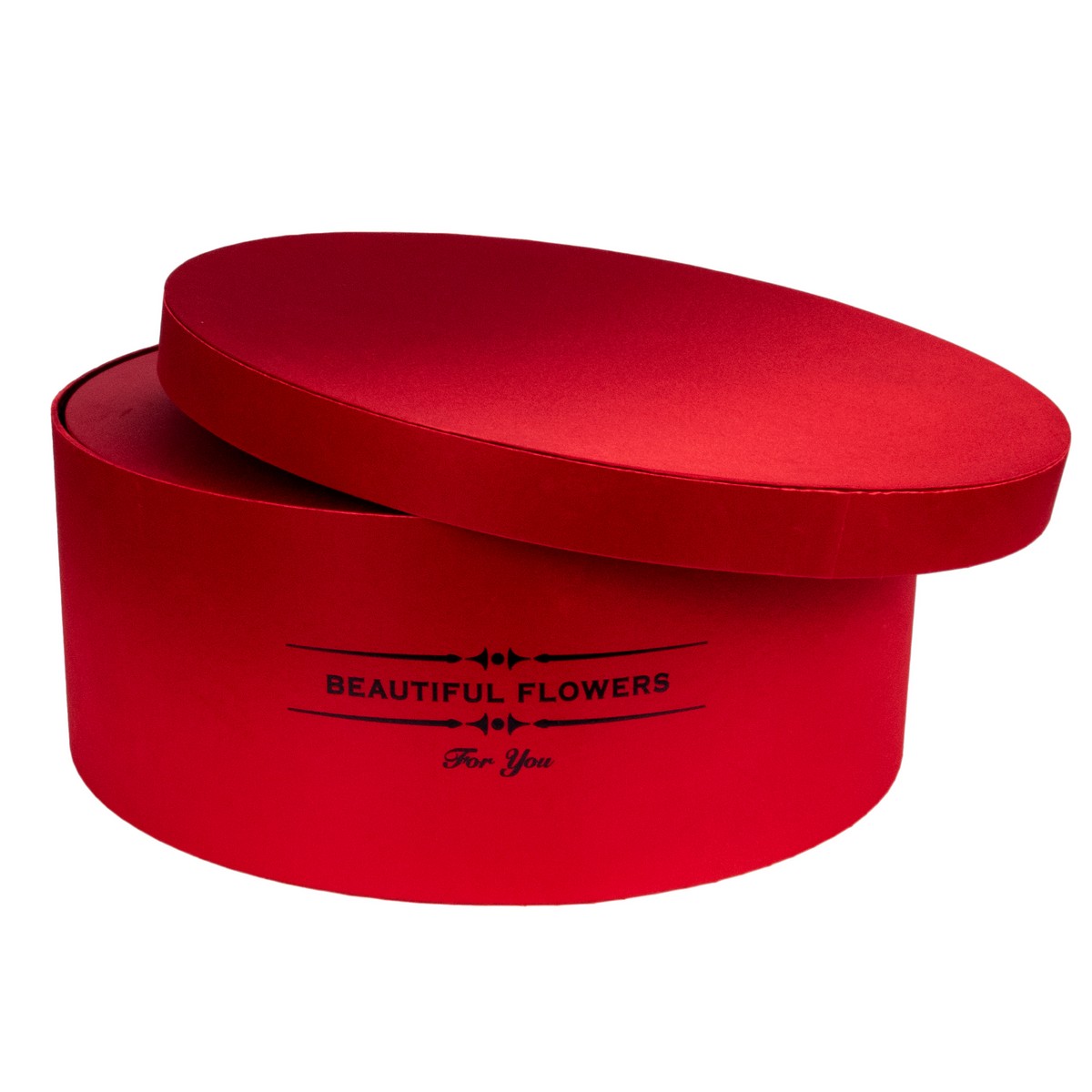 Набор коробок подарочных круглых 2шт., D49xH19,8см, красный в интернет-магазине флористических аксессуаров Азалия Декор