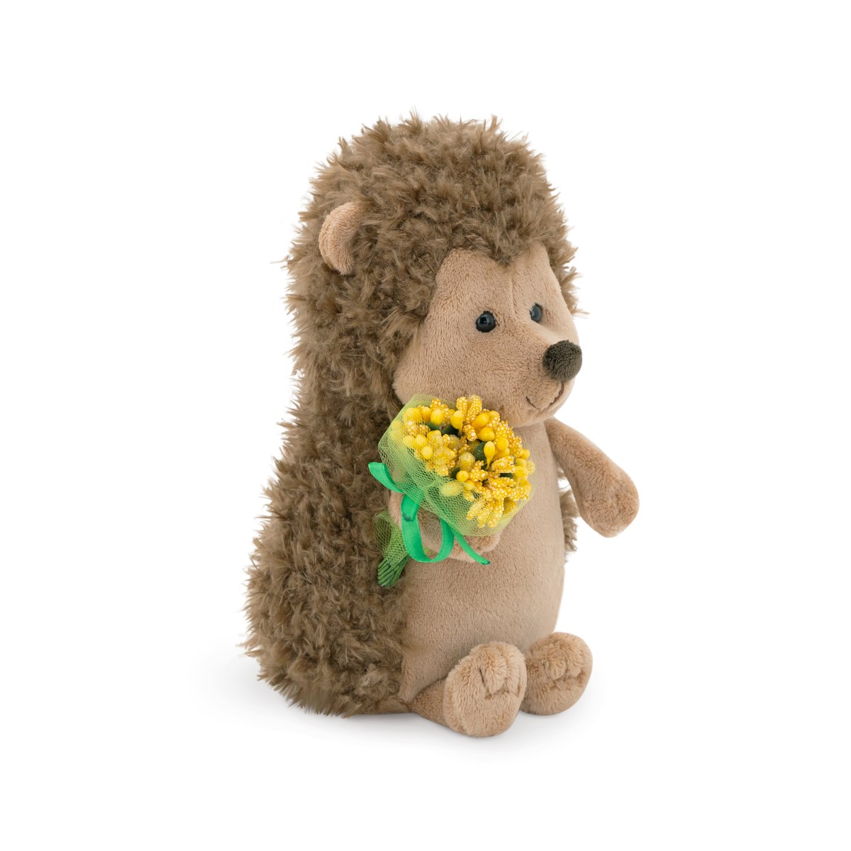 Игрушка м/н Ежик Колюнчик с букетом в подар. кор., 20см, коричневый в интернет-магазине флористических аксессуаров Азалия Декор