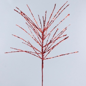 Ветка декоративная с глиттером, 73см, красный в интернет-магазине флористических аксессуаров Азалия Декор