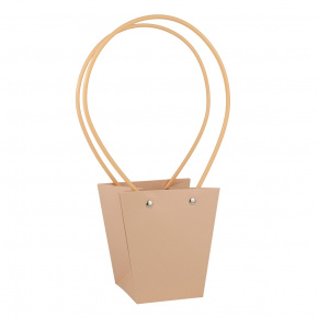 Пакет для цветов водостойкий (крафт), 12х8х12,5см (в уп. 10шт.), персиковый в интернет-магазине флористических аксессуаров Азалия Декор