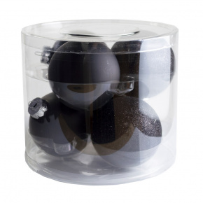 Набор шаров 6шт. в тубе (стекло), D8см, в асс., черн. в интернет-магазине флористических аксессуаров Азалия Декор