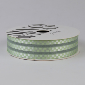 Лента Полосы (полиэстер), 25 мм 16,4 м, зеленый в интернет-магазине флористических аксессуаров Азалия Декор
