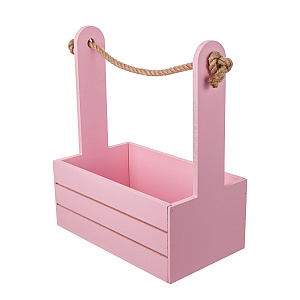 Корзина (дерево), 25х15х30см, розовый в интернет-магазине флористических аксессуаров Азалия Декор