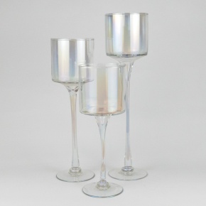 Набор ваз Бокал 3шт. (стекло), Н35/30/25см, перл. в интернет-магазине флористических аксессуаров Азалия Декор