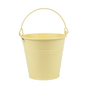 Кашпо Три Линии Ведерко с ручкой (металл), D11,5xH10см, желтый в интернет-магазине флористических аксессуаров Азалия Декор